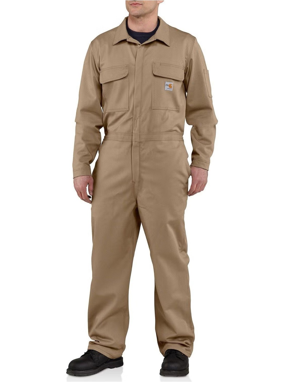 Carhartt Mens FR Coverall Jumpsuit in Khaki size chest 44- or Large Retail $100